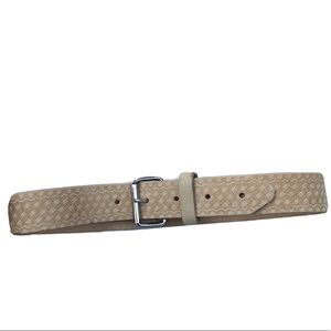 Boho Embossed Leather Chunky Beige Belt